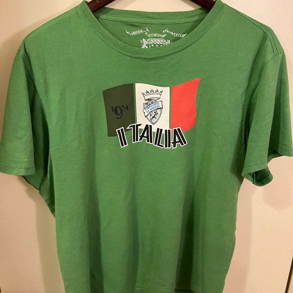 Blue Marlin original Italian soccer championship flag t shirt mens size large